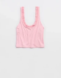 Superchill Cotton Rib Lace Tank Top