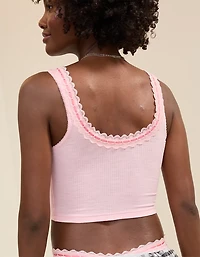 Superchill Cotton Rib Lace Tank Top