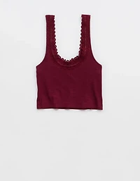 Superchill Cotton Rib Lace Tank Top
