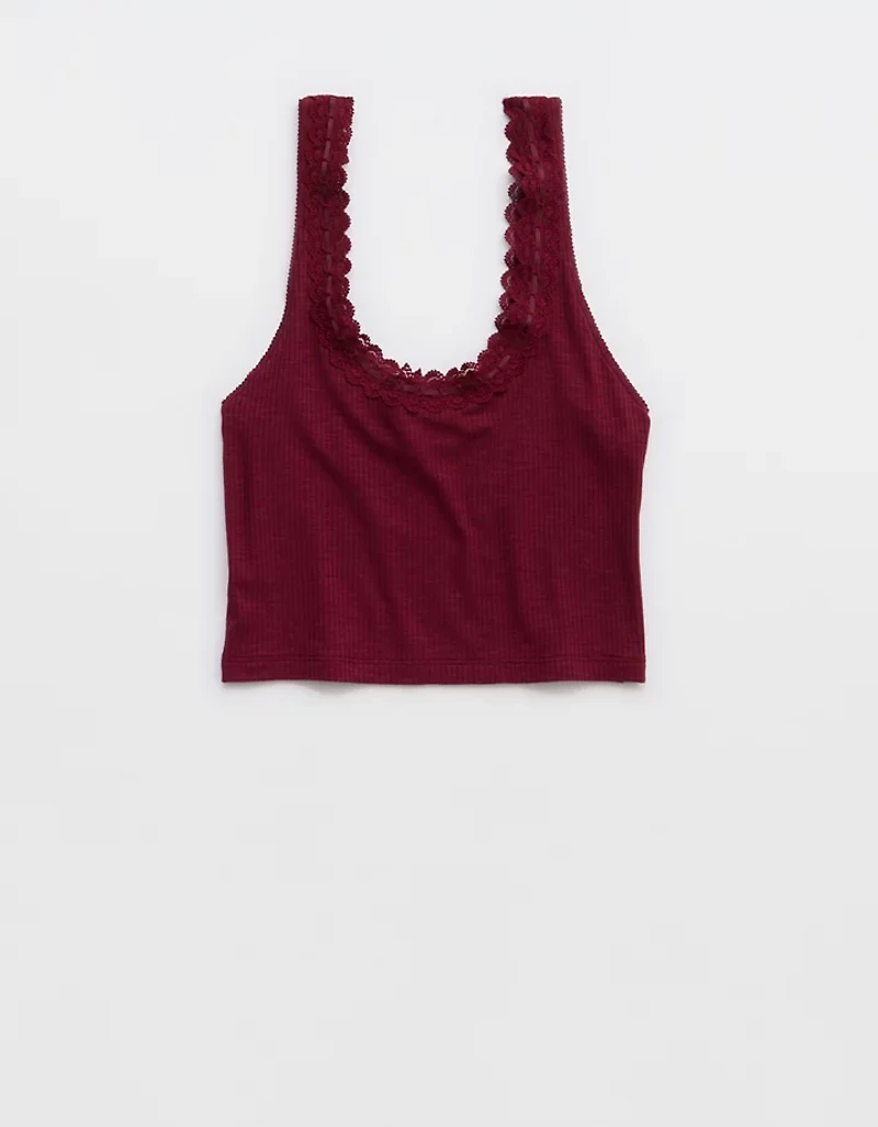 Superchill Cotton Rib Lace Tank Top