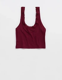 Superchill Cotton Rib Lace Tank Top