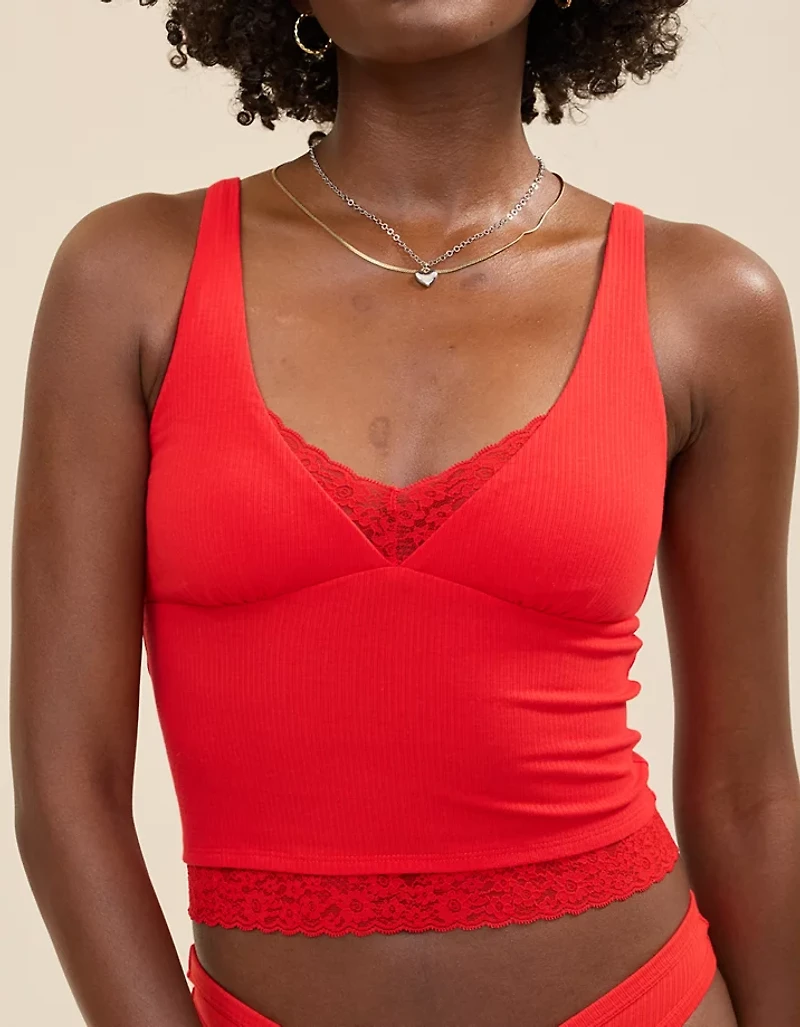 Superchill Cotton Rib Vintage Lace Tank Top