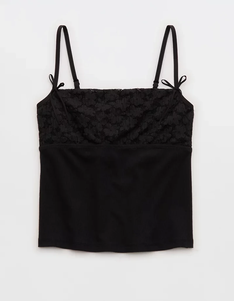 Superchill Cotton Rib Festival Lace Tank Top