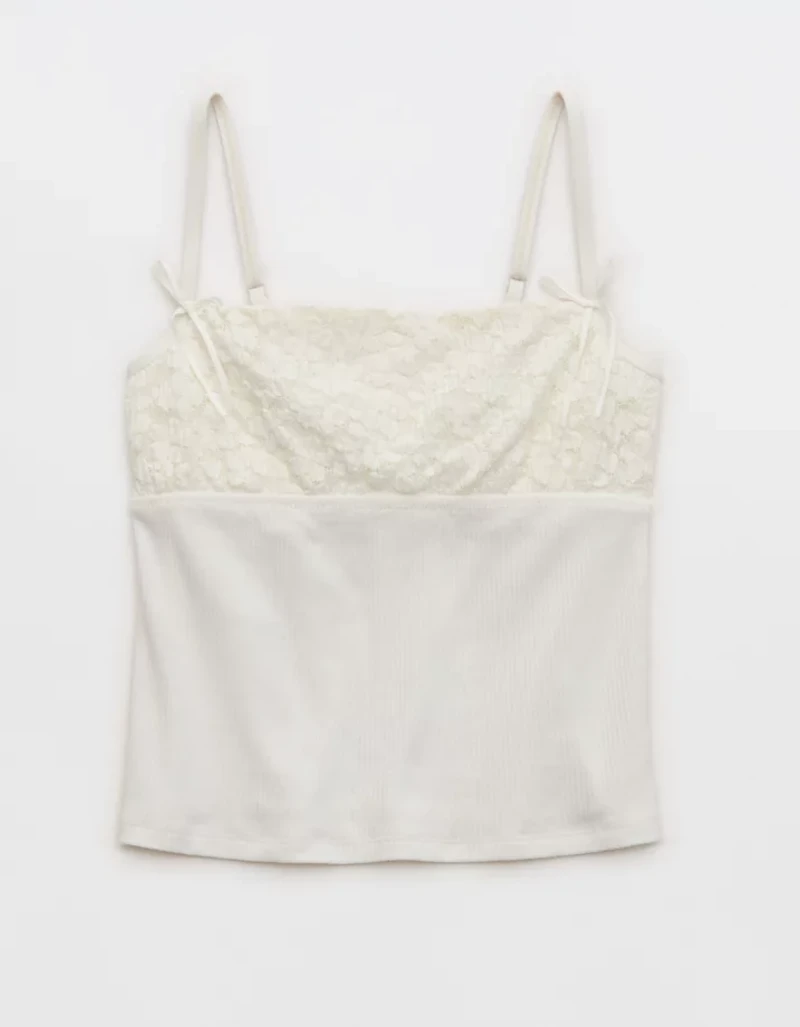 Superchill Cotton Rib Festival Lace Tank Top