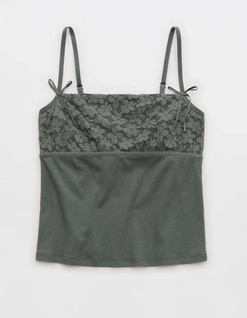 Superchill Cotton Rib Festival Lace Tank Top