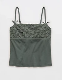 Superchill Cotton Rib Festival Lace Tank Top