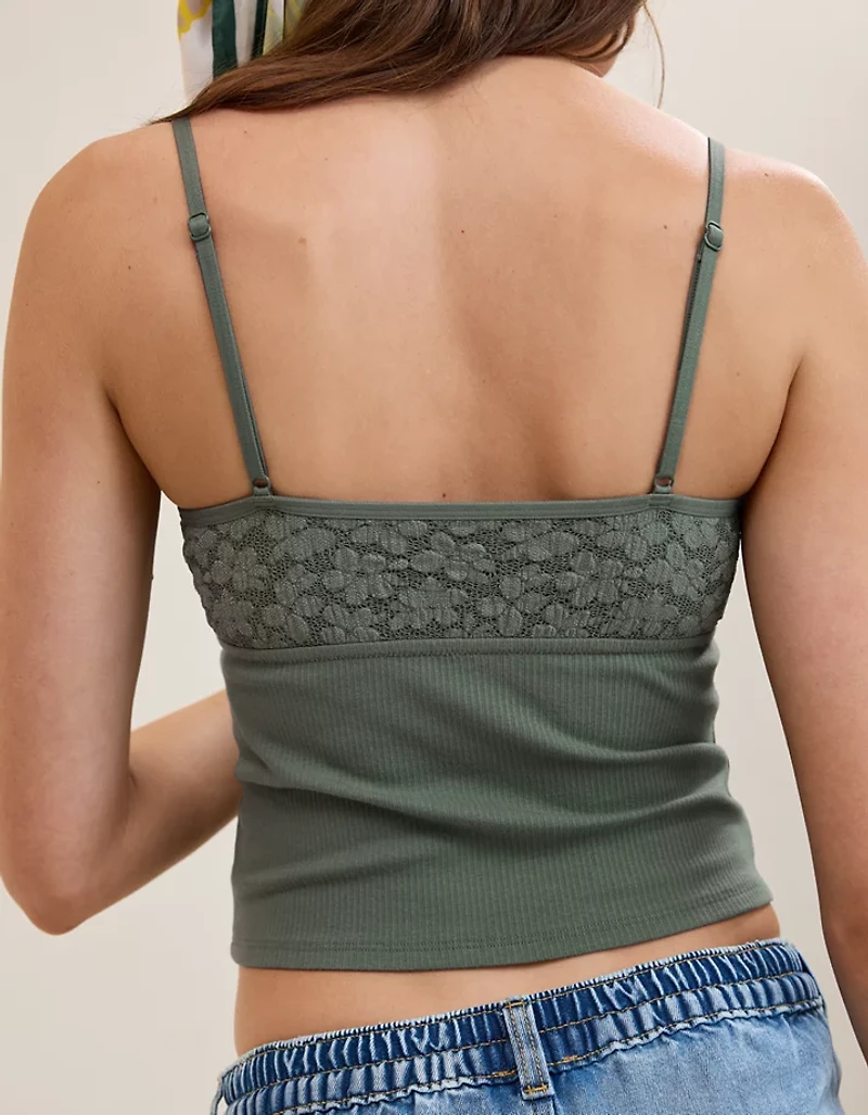 Superchill Cotton Rib Festival Lace Tank Top