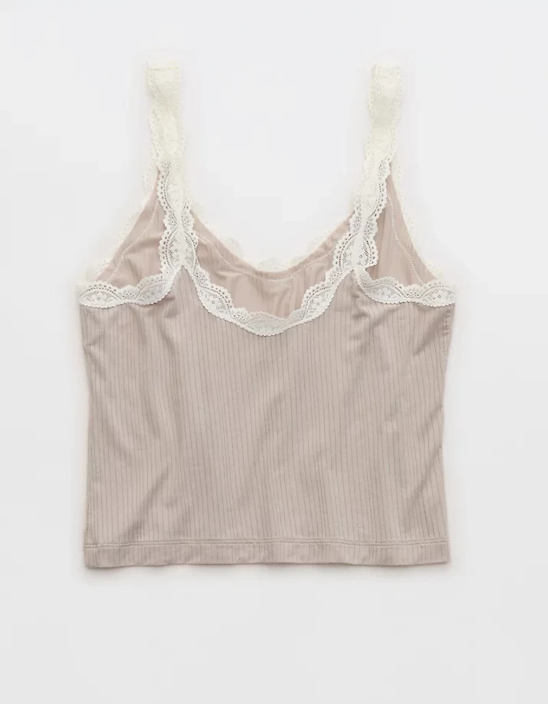 Superchill Modal Rib Lace Trim Tank Top