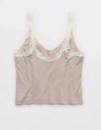 Superchill Modal Rib Lace Trim Tank Top