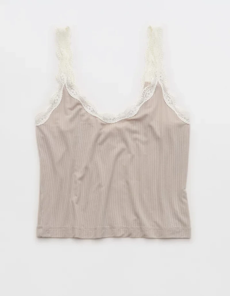 Superchill Modal Rib Lace Trim Tank Top