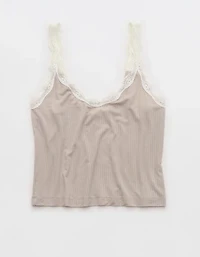 Superchill Modal Rib Lace Trim Tank Top