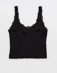 Superchill Modal Rib Lace Trim Tank Top