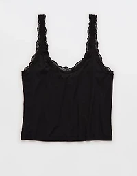 Superchill Modal Rib Lace Trim Tank Top