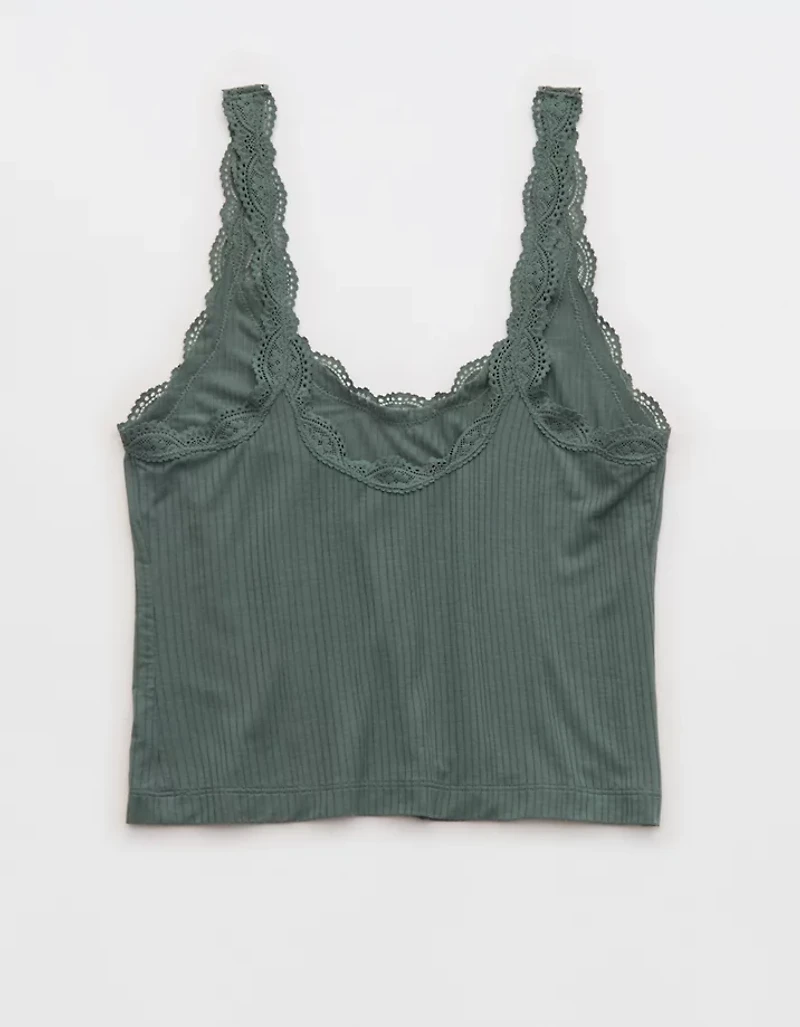 Superchill Modal Rib Lace Trim Tank Top
