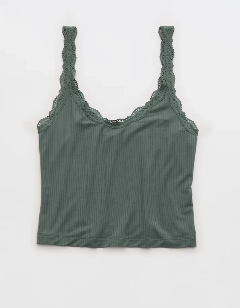 Superchill Modal Rib Lace Trim Tank Top