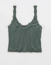 Superchill Modal Rib Lace Trim Tank Top