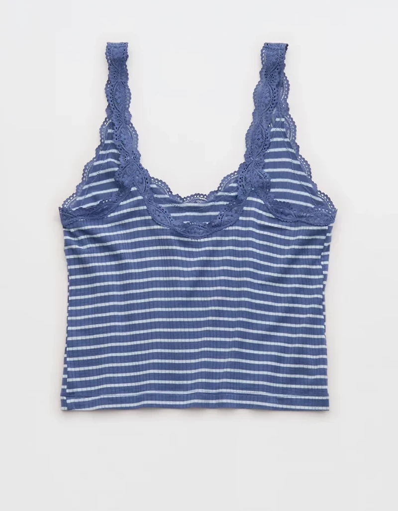Superchill Modal Rib Lace Trim Tank Top