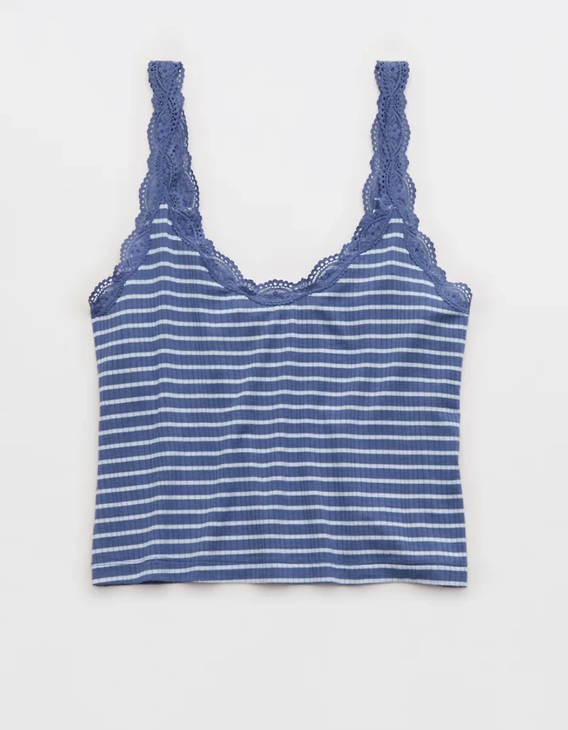 Superchill Modal Rib Lace Trim Tank Top