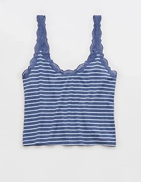 Superchill Modal Rib Lace Trim Tank Top