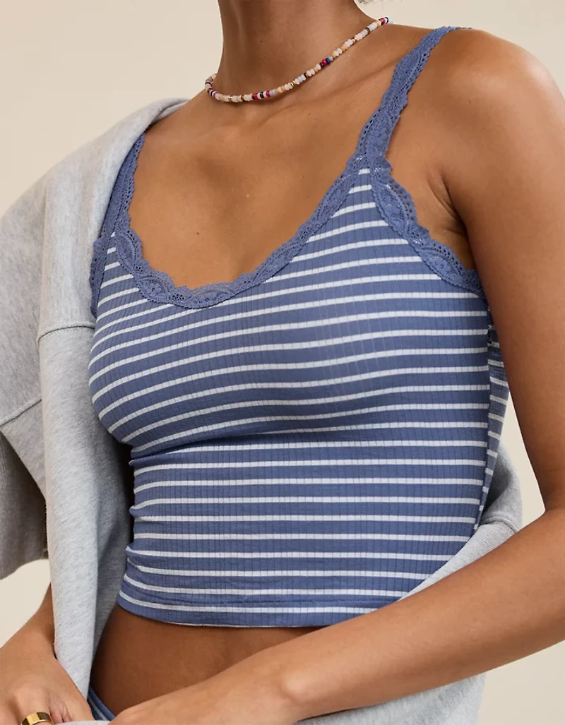 Superchill Modal Rib Lace Trim Tank Top