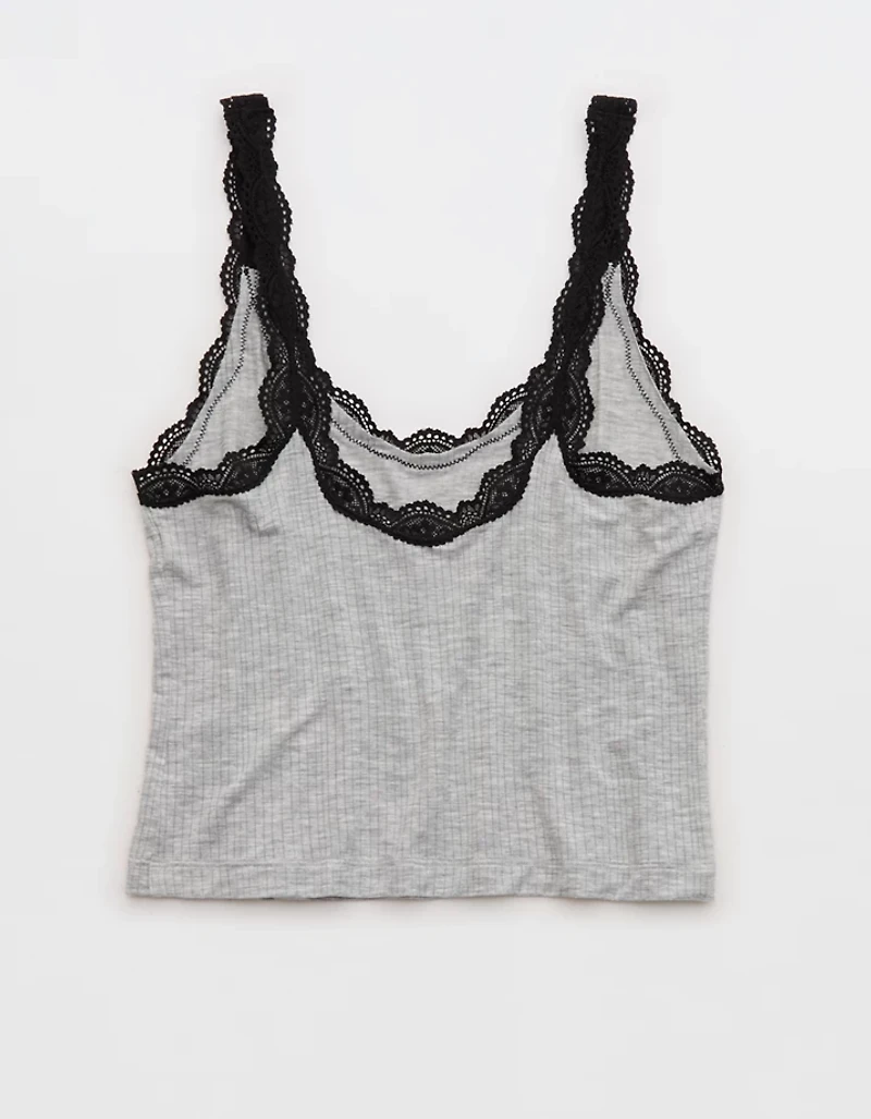 Superchill Modal Rib Lace Trim Tank Top