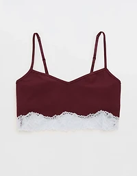 OVERSLEPT by Aerie Real Soft® Ribbed Lace Bra Top