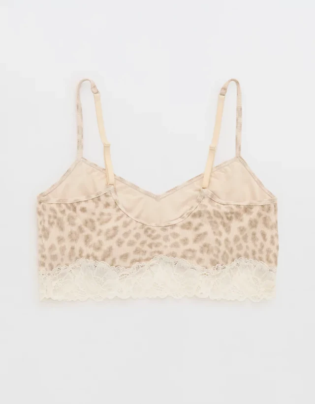 OVERSLEPT by Aerie Real Soft® Ribbed Lace Bra Top