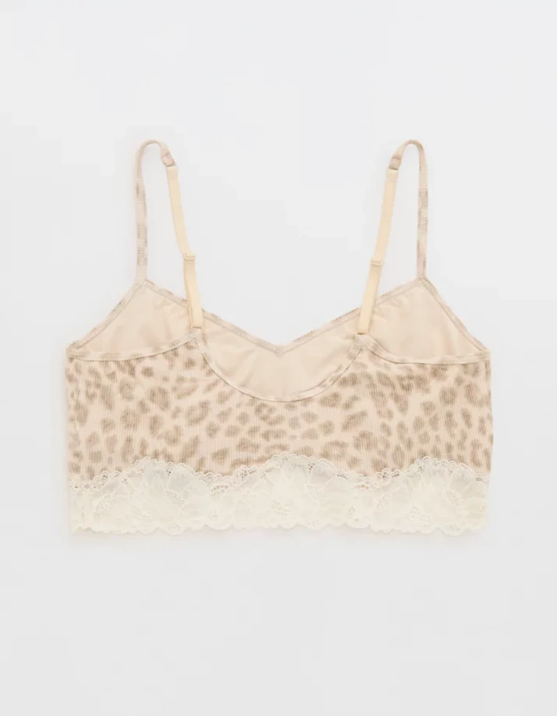 OVERSLEPT by Aerie Real Soft® Ribbed Lace Bra Top