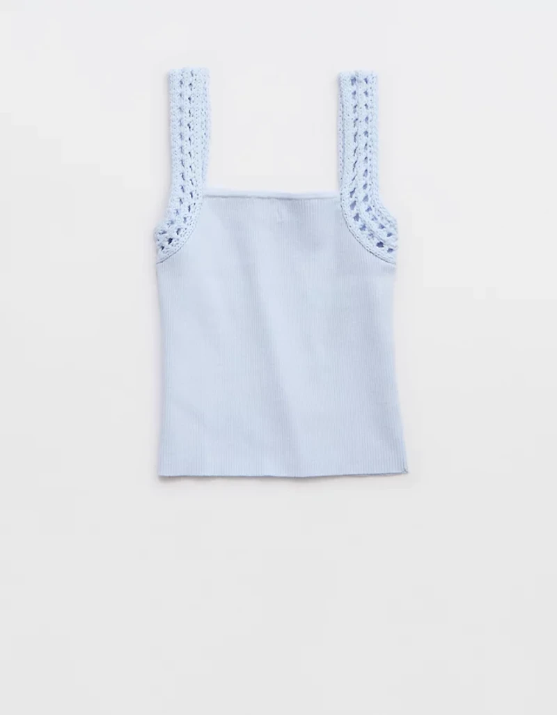 Aerie Crochet Sweater Tank Top