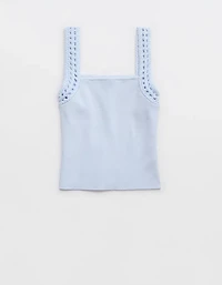 Aerie Crochet Sweater Tank Top