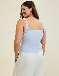 Aerie Crochet Sweater Tank Top