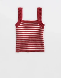 Aerie Crochet Sweater Tank Top