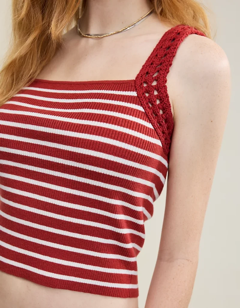 Aerie Crochet Sweater Tank Top