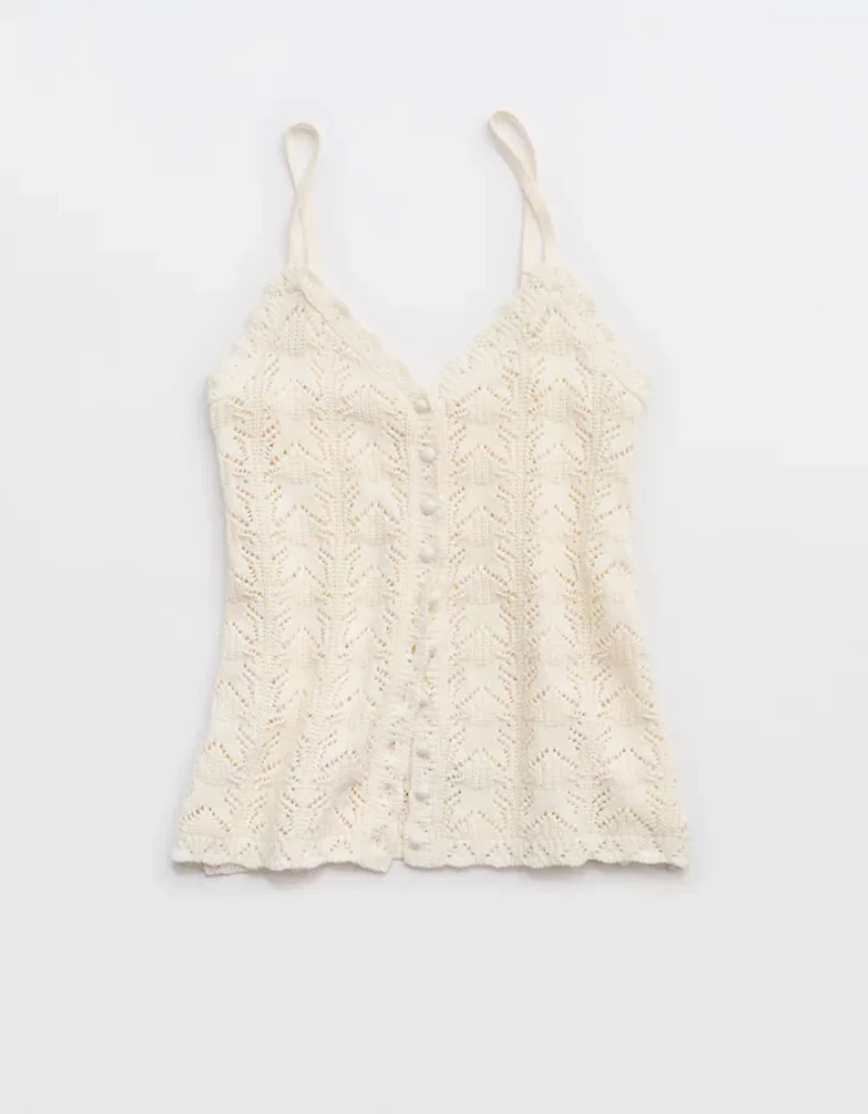 Aerie Sweater Button Front Tank Top