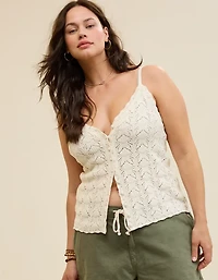 Aerie Sweater Button Front Tank Top