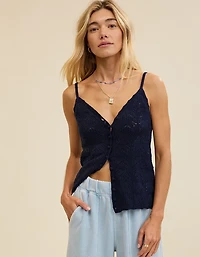 Aerie Sweater Button Front Tank Top