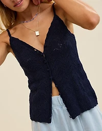 Aerie Sweater Button Front Tank Top