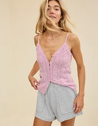Aerie Sweater Button Front Tank Top