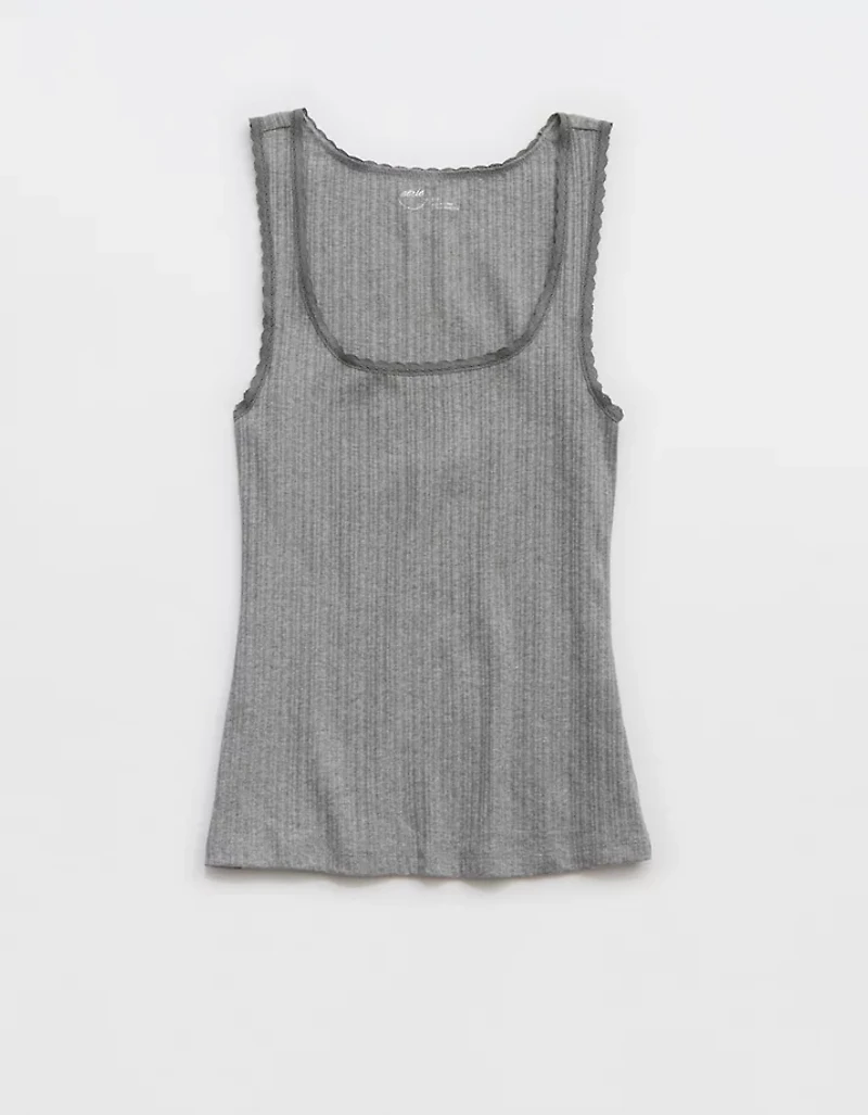 Aerie Ribbed Scoop Neck Tank Top