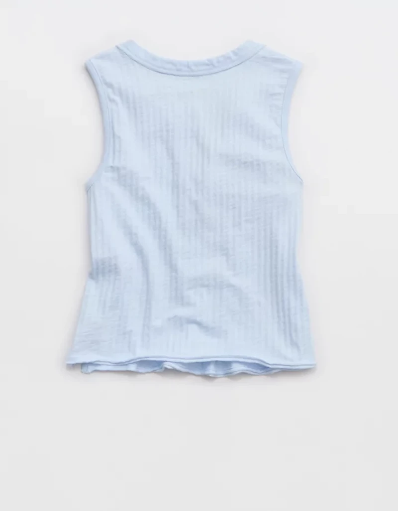 Aerie Shadow Stripe Henley Tank Top