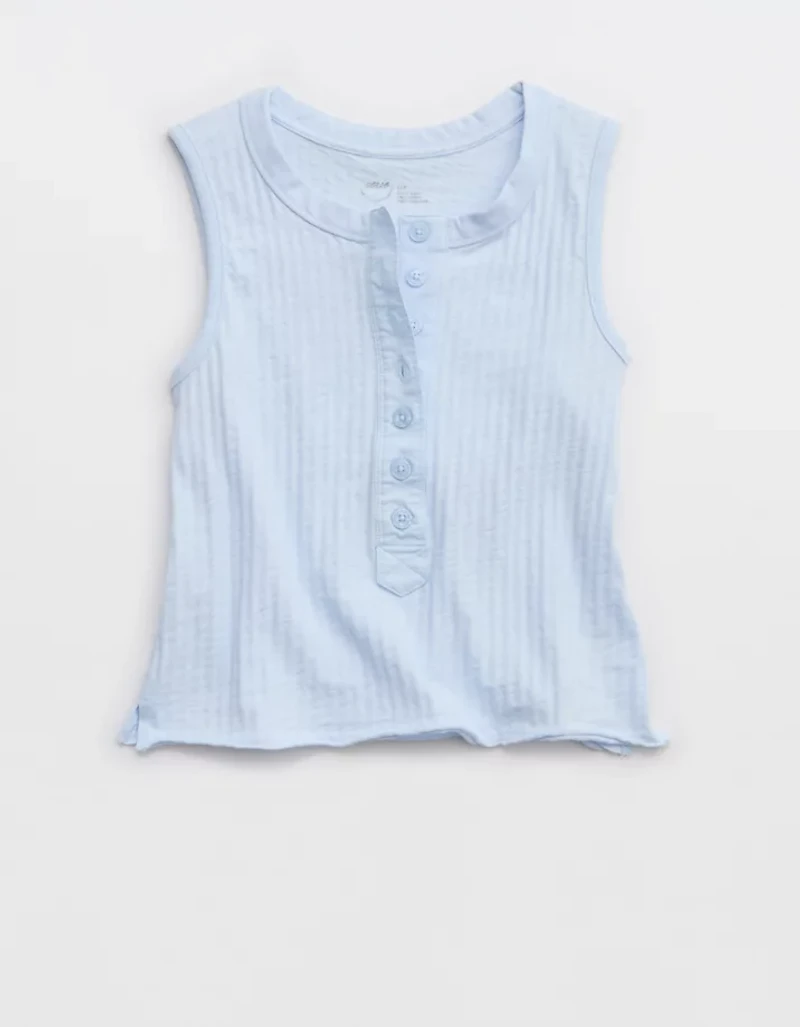 Aerie Shadow Stripe Henley Tank Top