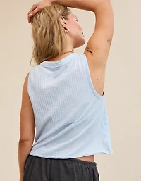Aerie Shadow Stripe Henley Tank Top