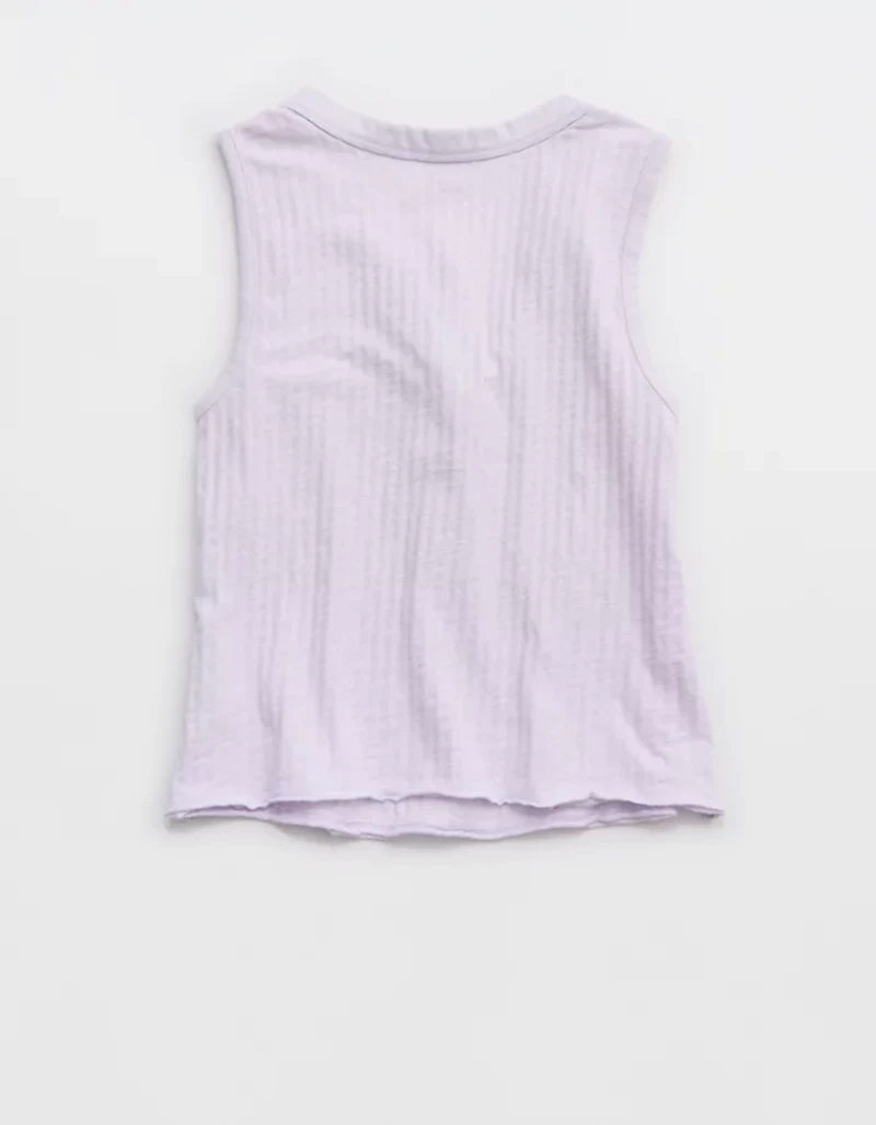 Aerie Shadow Stripe Henley Tank Top