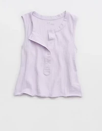 Aerie Shadow Stripe Henley Tank Top