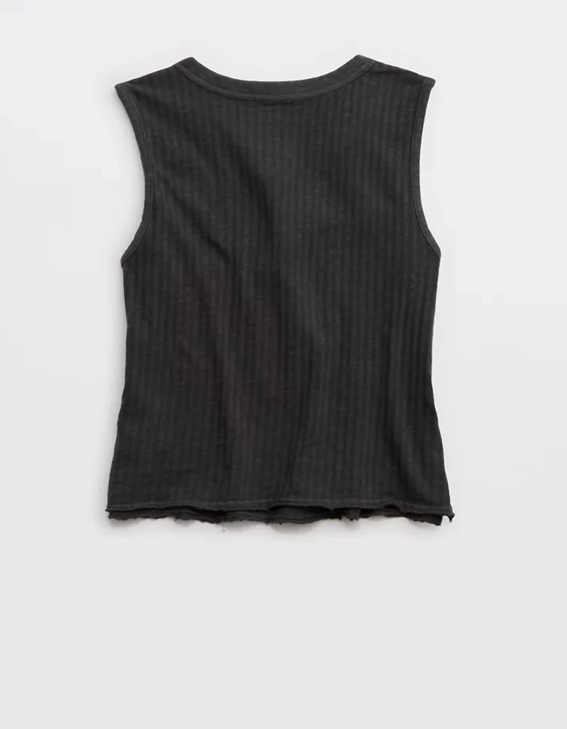 Aerie Shadow Stripe Henley Tank Top