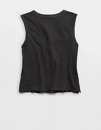 Aerie Shadow Stripe Henley Tank Top