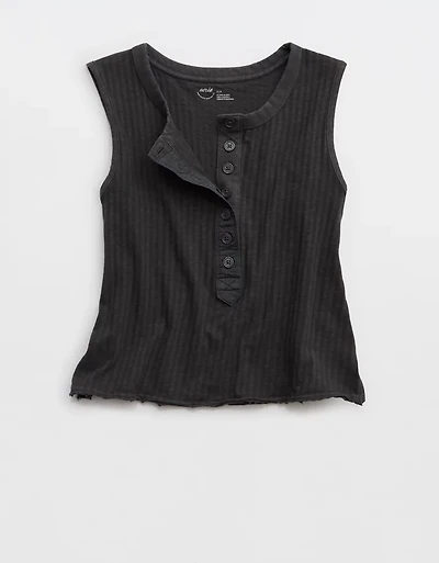 Aerie Shadow Stripe Henley Tank Top