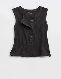 Aerie Shadow Stripe Henley Tank Top