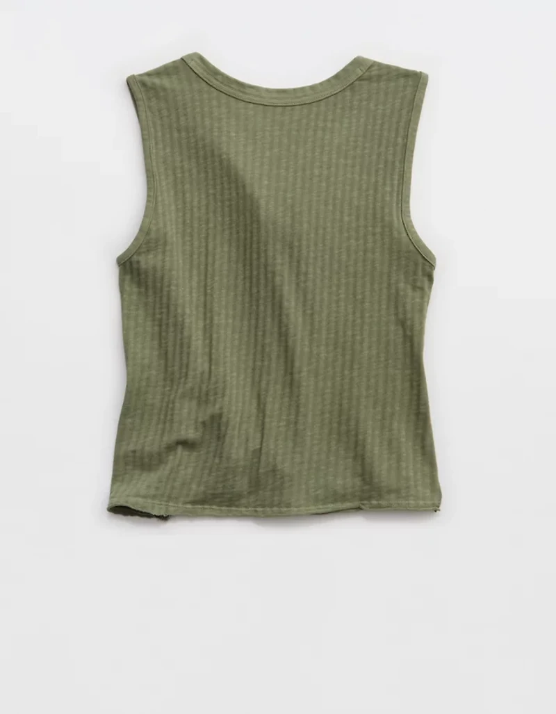 Aerie Shadow Stripe Henley Tank Top