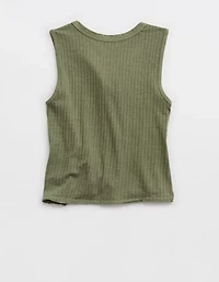 Aerie Shadow Stripe Henley Tank Top